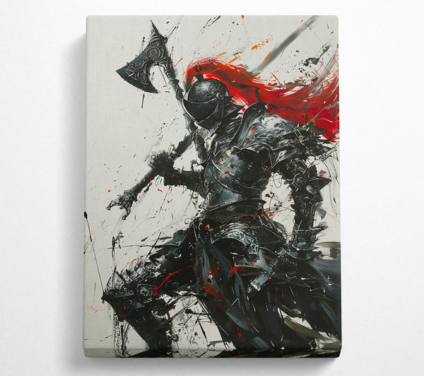  A Canvas Print of Crimson Knight'S Fury Canvas Art