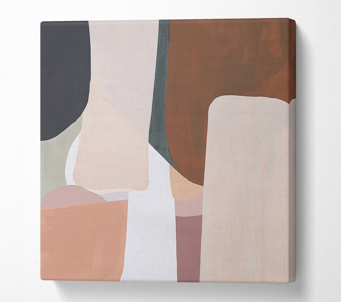  A Canvas Print of Peach Abstract Shapes Canvas Print