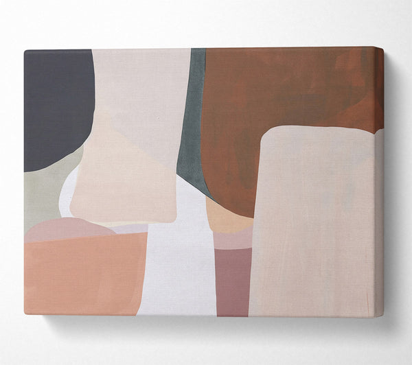  A Canvas Print of Peach Abstract Shapes Canvas Print