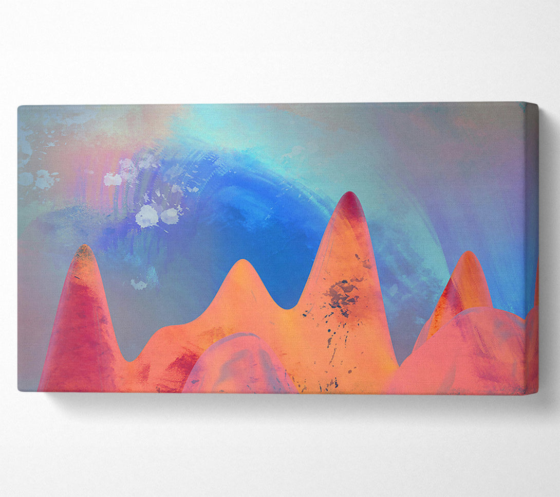  A Canvas Print of Crimson Abstract Peaks Canvas Wall Art