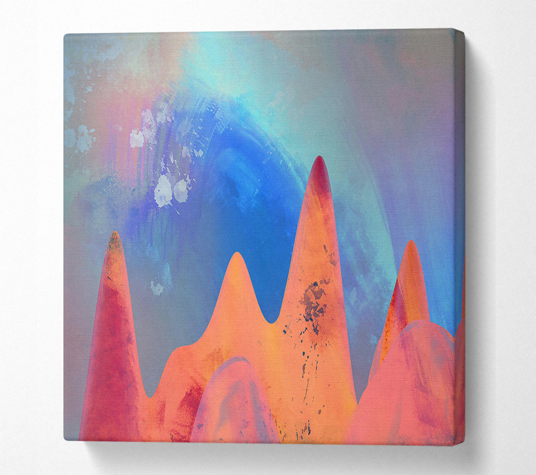  A Canvas Print of Crimson Abstract Peaks Canvas Wall Art
