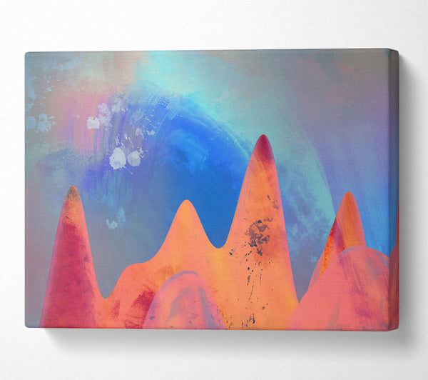  A Canvas Print of Crimson Abstract Peaks Canvas Wall Art