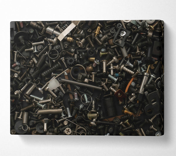  A Canvas Print of Silver Metal Chaos Canvas Wall Art