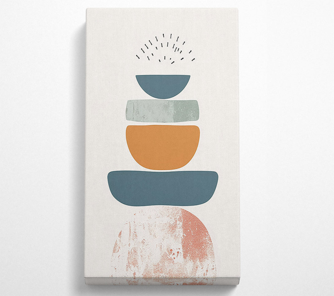  A Canvas Print of Teal Stacked Abstract Canvas Art