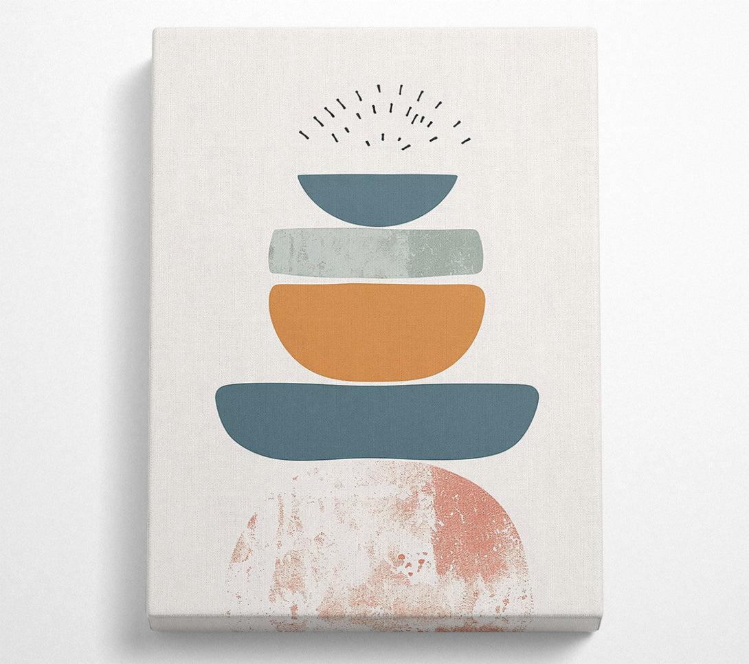 A Canvas Print of Teal Stacked Abstract Canvas Art