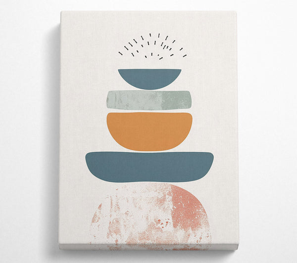  A Canvas Print of Teal Stacked Abstract Canvas Art