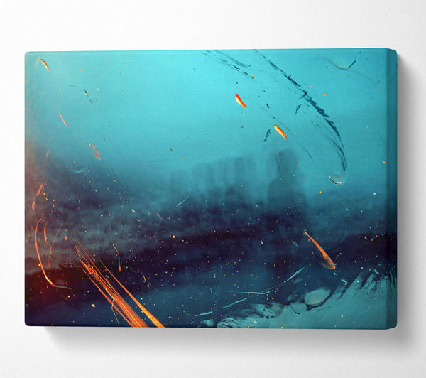  A Canvas Print of Aqua Streaks And Dust Canvas Art