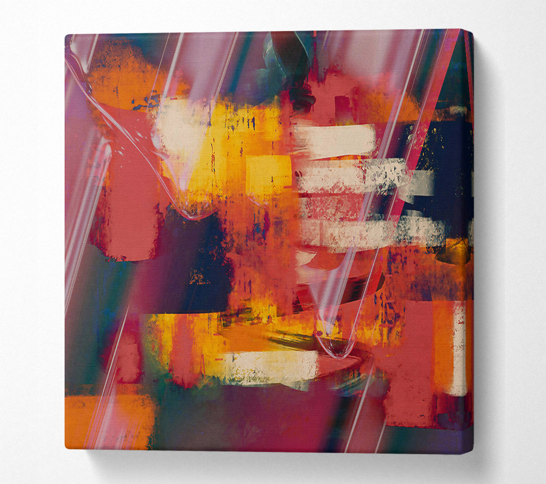  A Canvas Print of Crimson Abstract Layers Canvas Art