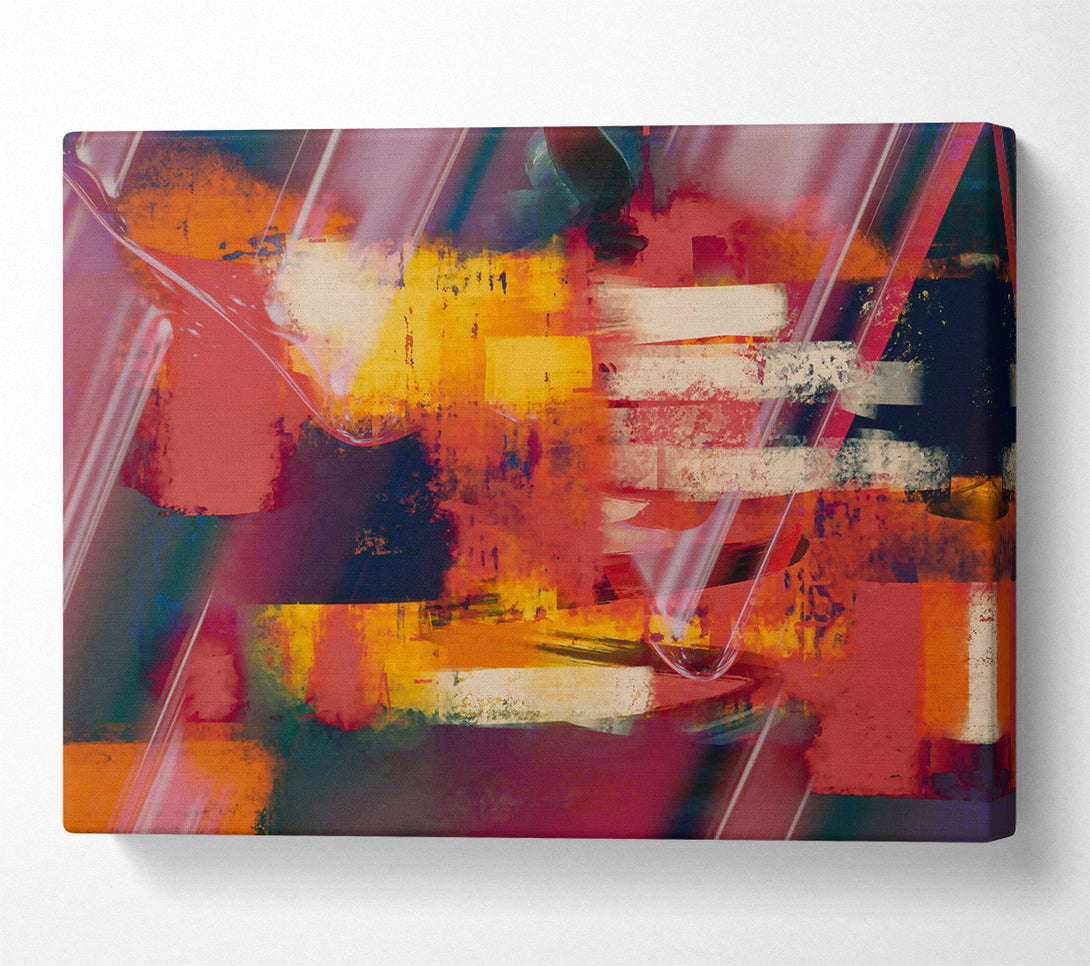  A Canvas Print of Crimson Abstract Layers Canvas Art