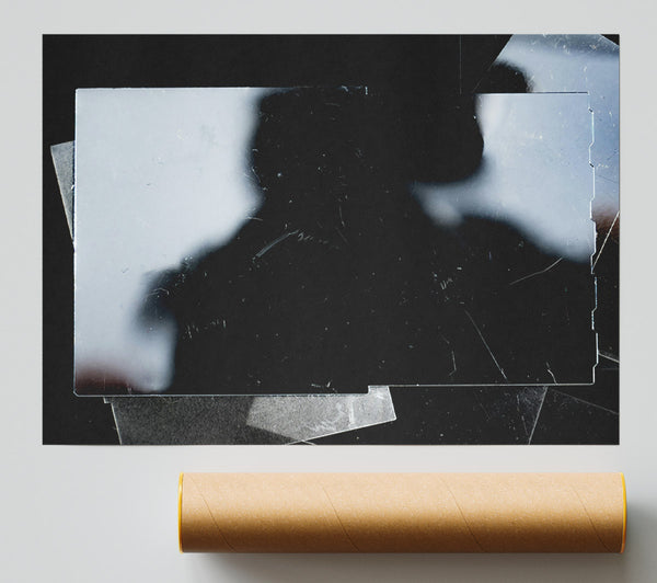 Black Scratched Reflections Giclee Print