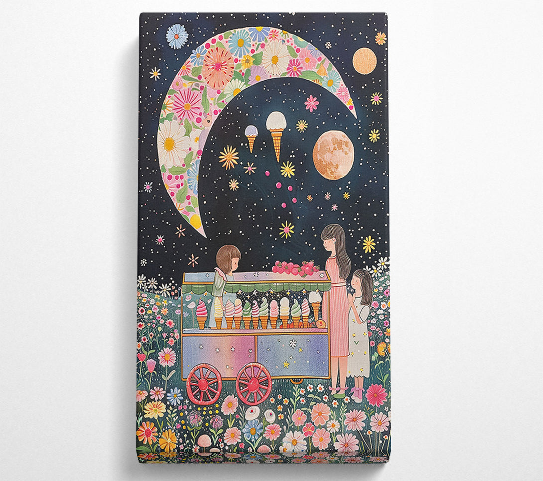  A Canvas Print of Pink Moon Ice Cream Cart Canvas Art