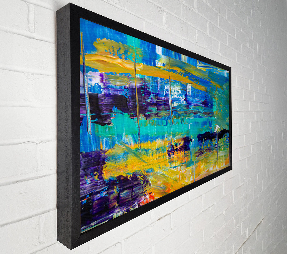  A Canvas Print of Turquoise Abstract Landscape Canvas Wall Art