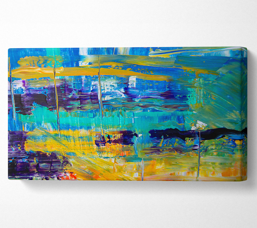  A Canvas Print of Turquoise Abstract Landscape Canvas Wall Art