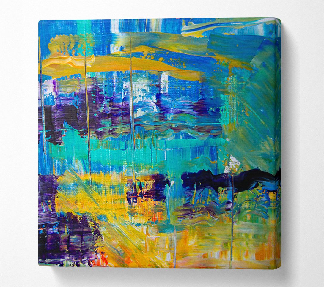  A Canvas Print of Turquoise Abstract Landscape Canvas Wall Art