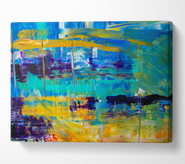  A Canvas Print of Turquoise Abstract Landscape Canvas Wall Art