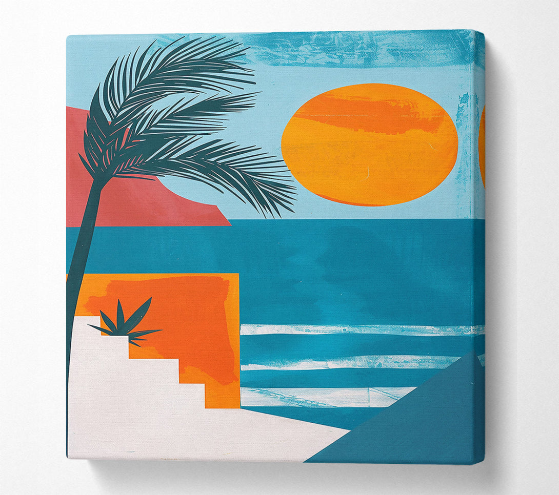  A Canvas Print of Teal Sunset Escape Canvas Wall Art