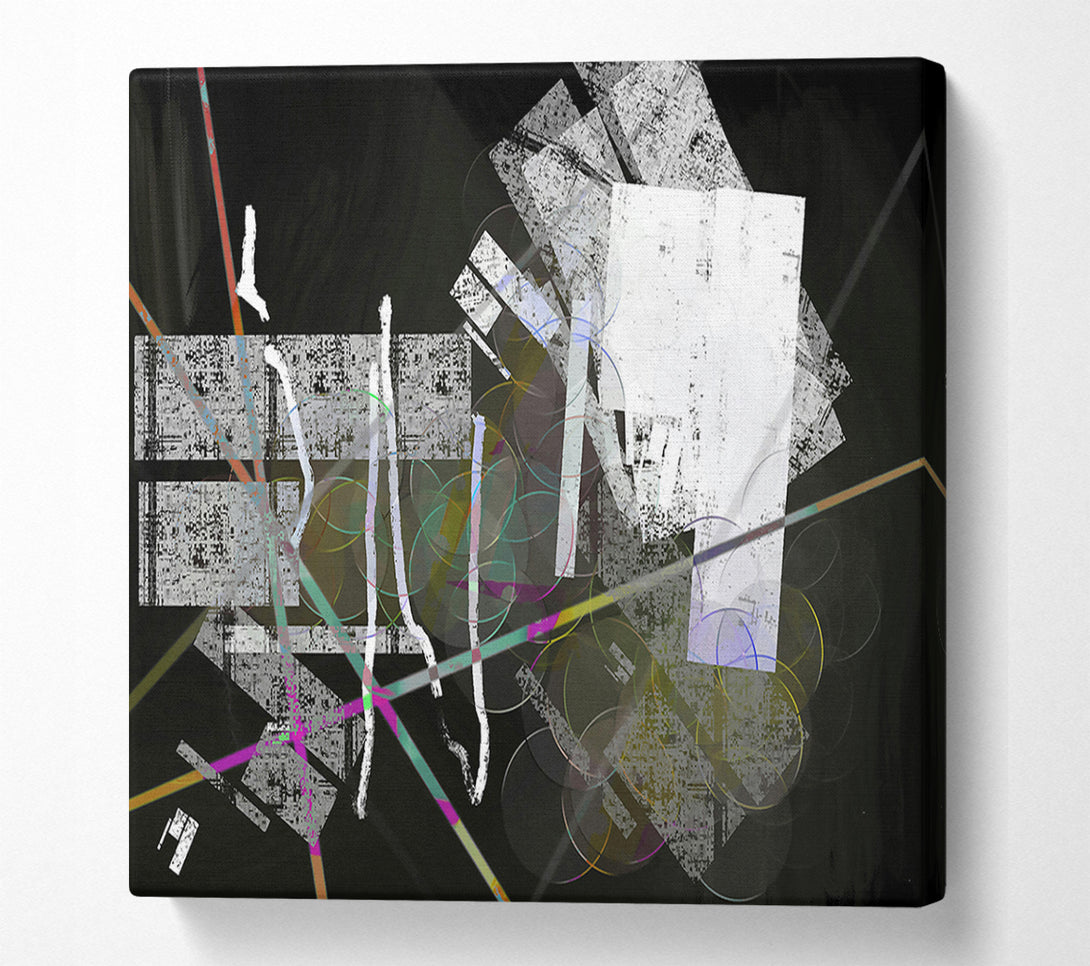  A Canvas Print of White Over Black Lines Canvas Art