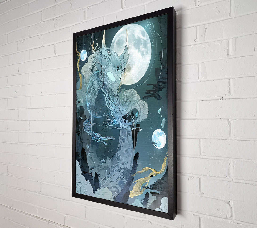  A Canvas Print of Azure Moon Guardian Canvas Wall Art