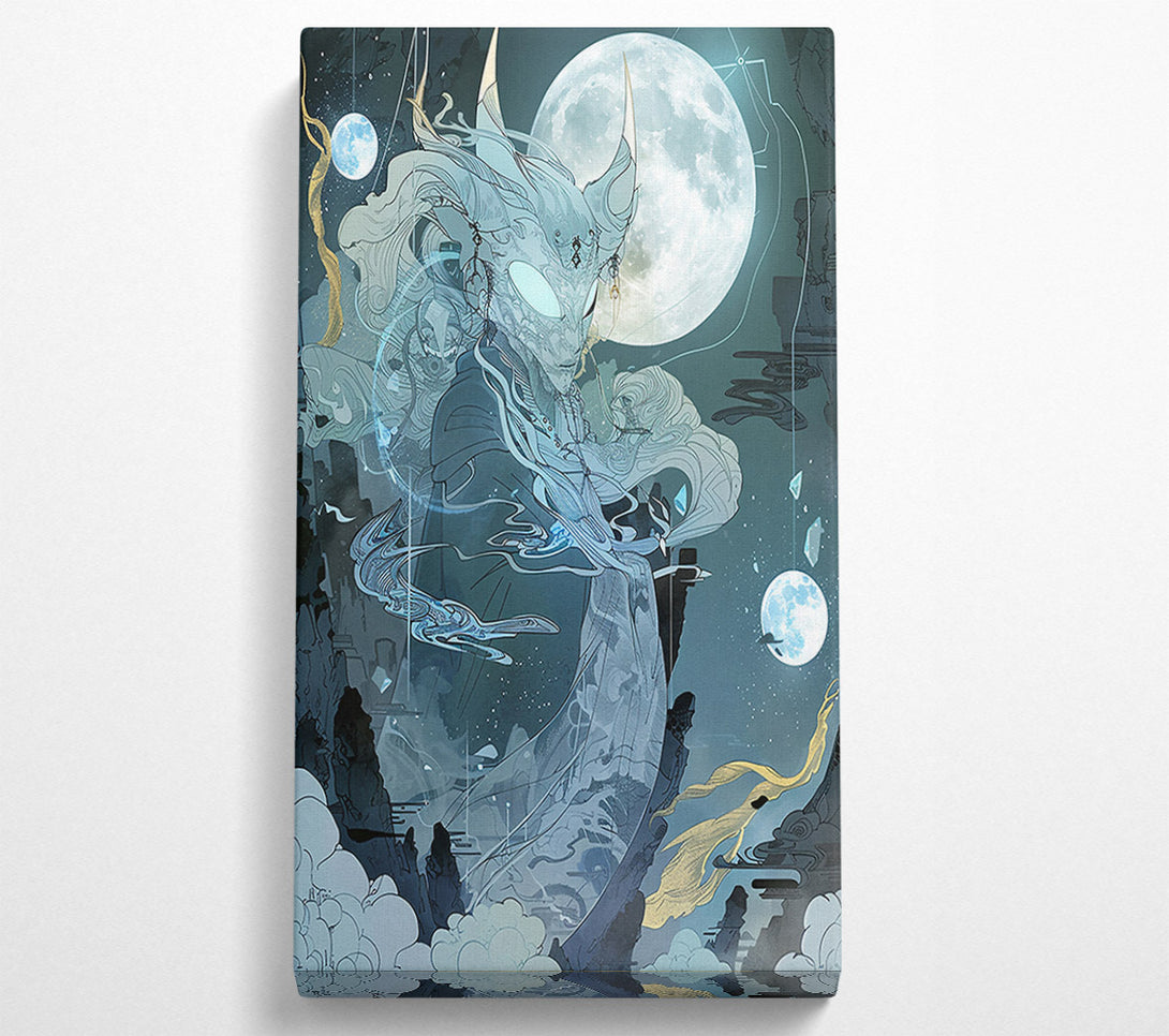  A Canvas Print of Azure Moon Guardian Canvas Wall Art