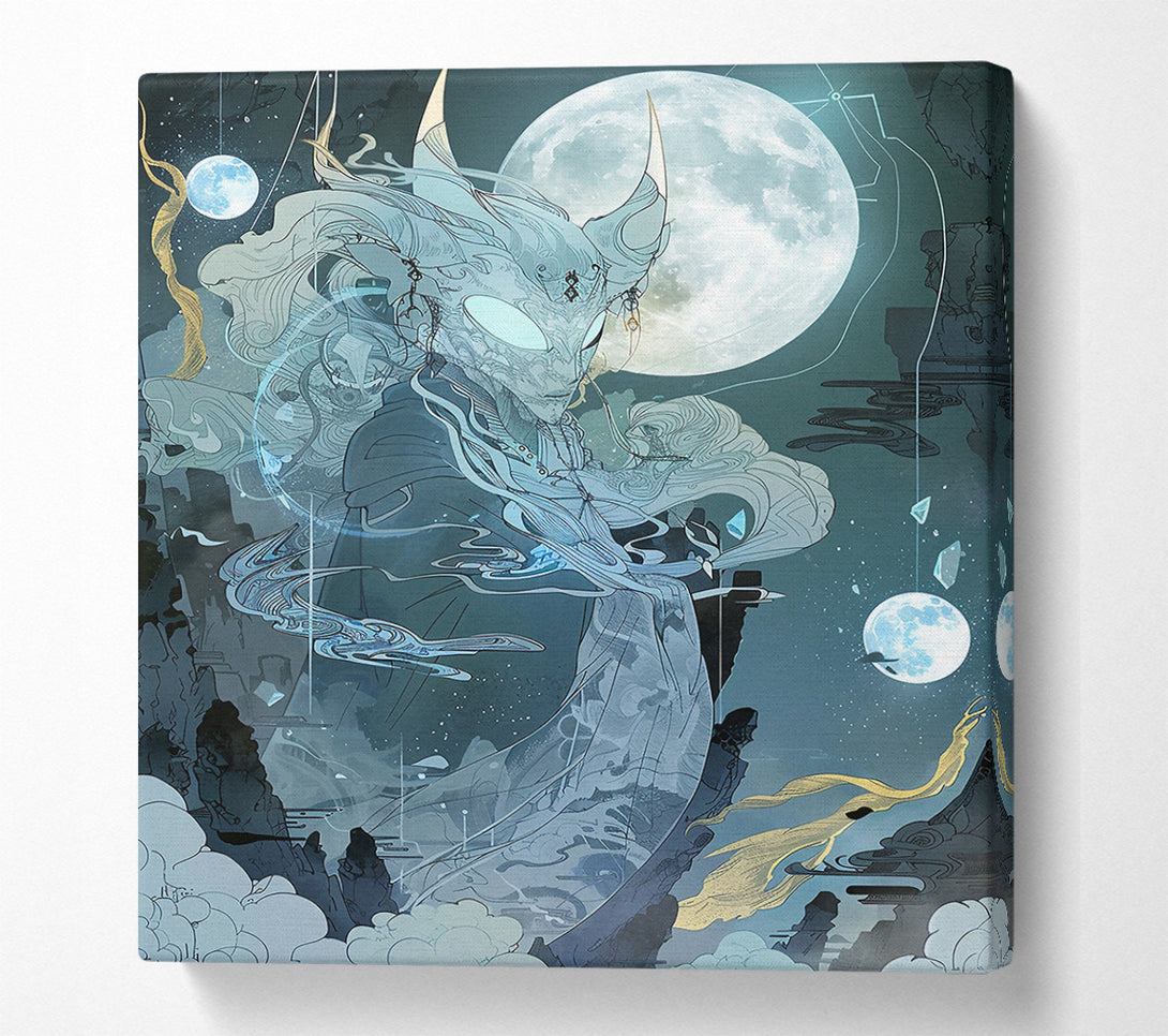  A Canvas Print of Azure Moon Guardian Canvas Wall Art