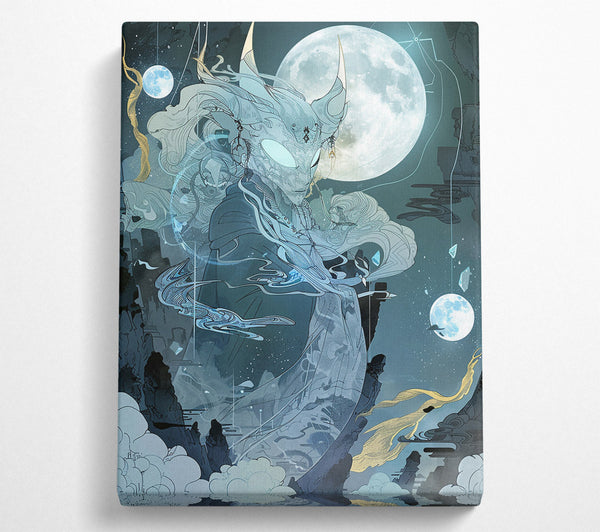  A Canvas Print of Azure Moon Guardian Canvas Wall Art