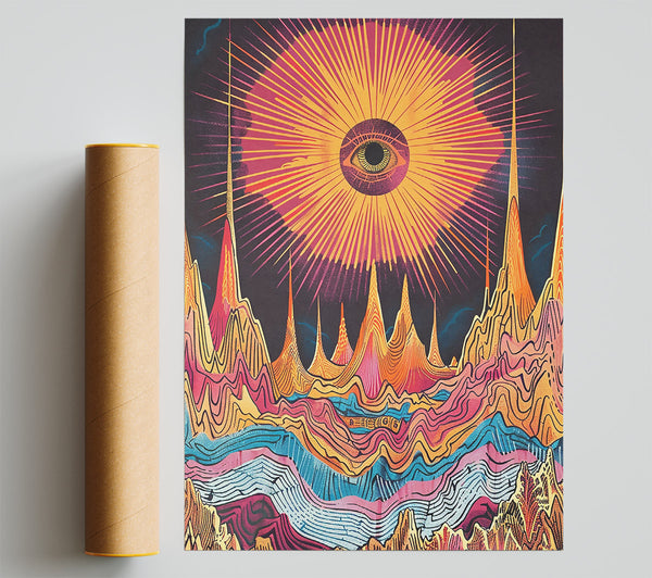 Orange Eye Of The Mountain Print