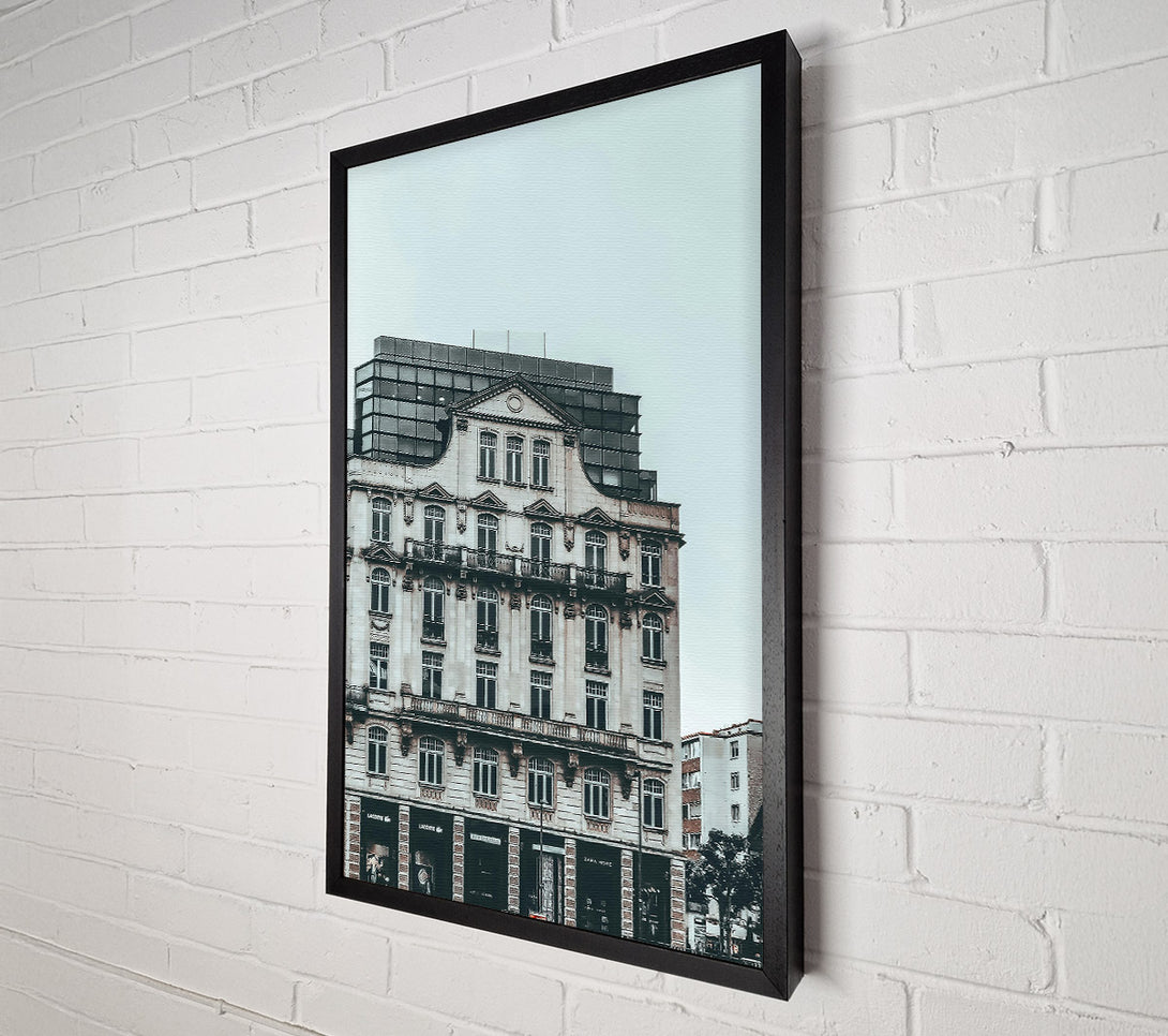  A Canvas Print of Grey European Storefront Canvas Wall Art