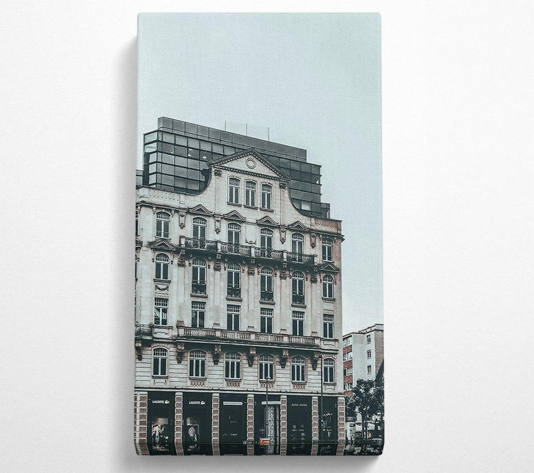  A Canvas Print of Grey European Storefront Canvas Wall Art