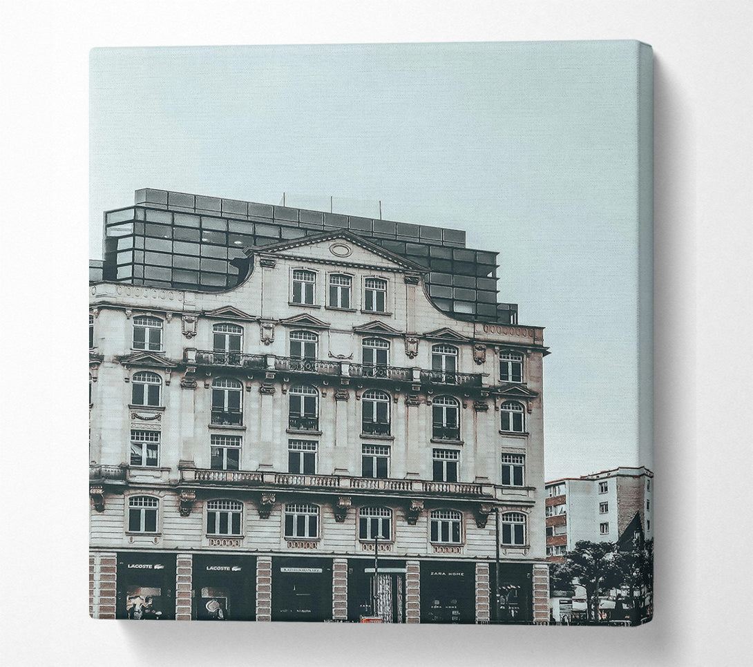  A Canvas Print of Grey European Storefront Canvas Wall Art