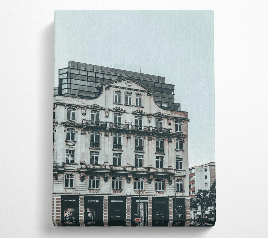  A Canvas Print of Grey European Storefront Canvas Wall Art