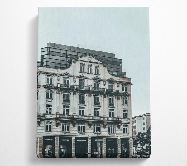  A Canvas Print of Grey European Storefront Canvas Wall Art