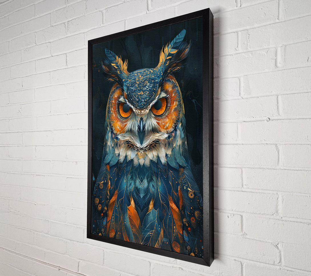  A Canvas Print of Midnight Owl Feathers Canvas Art