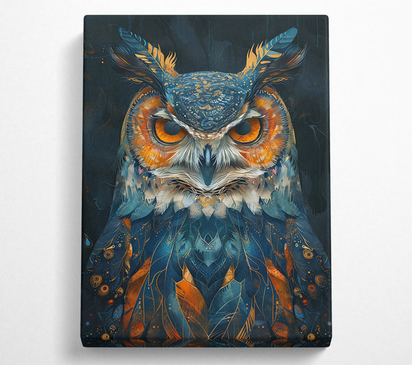  A Canvas Print of Midnight Owl Feathers Canvas Art