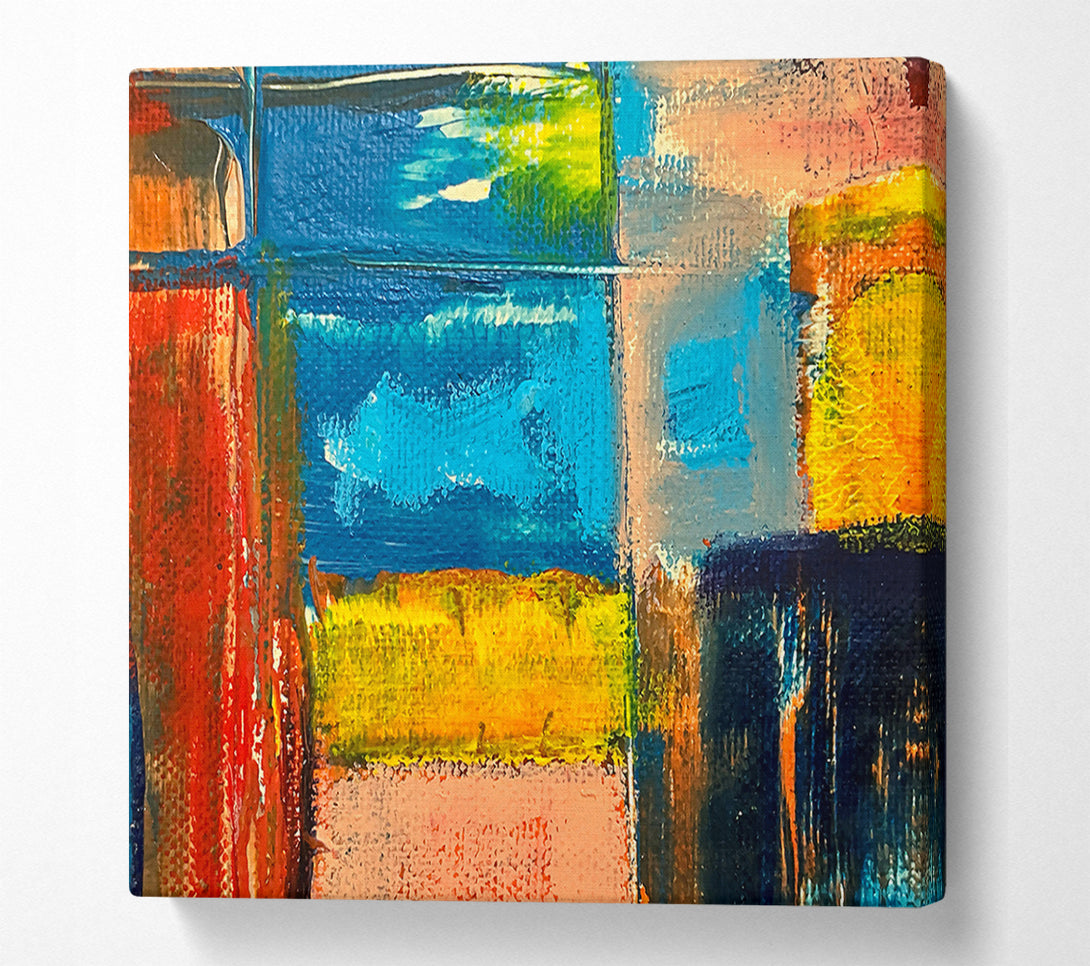  A Canvas Print of Azure Abstract Lines Canvas Print