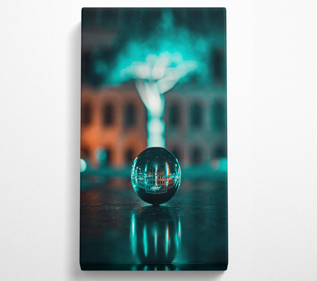 A Canvas Print of Teal City Sphere Canvas Print