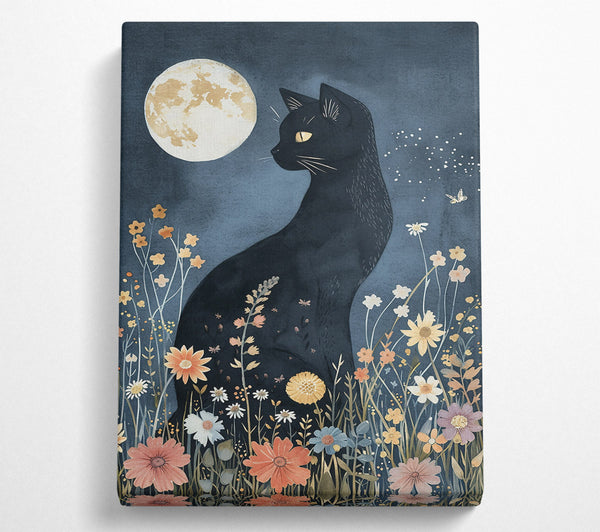  A Canvas Print of Midnight Blue Feline Canvas Art