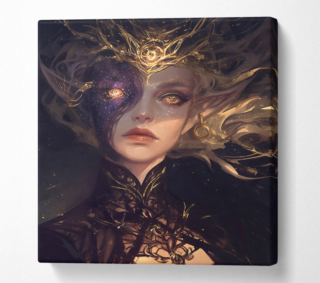  A Canvas Print of Golden Galaxy Gaze Canvas Wall Art