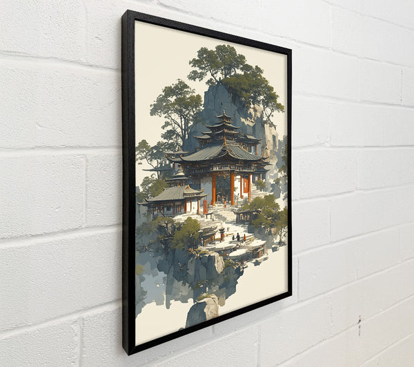 Azure Temple On Cliffs