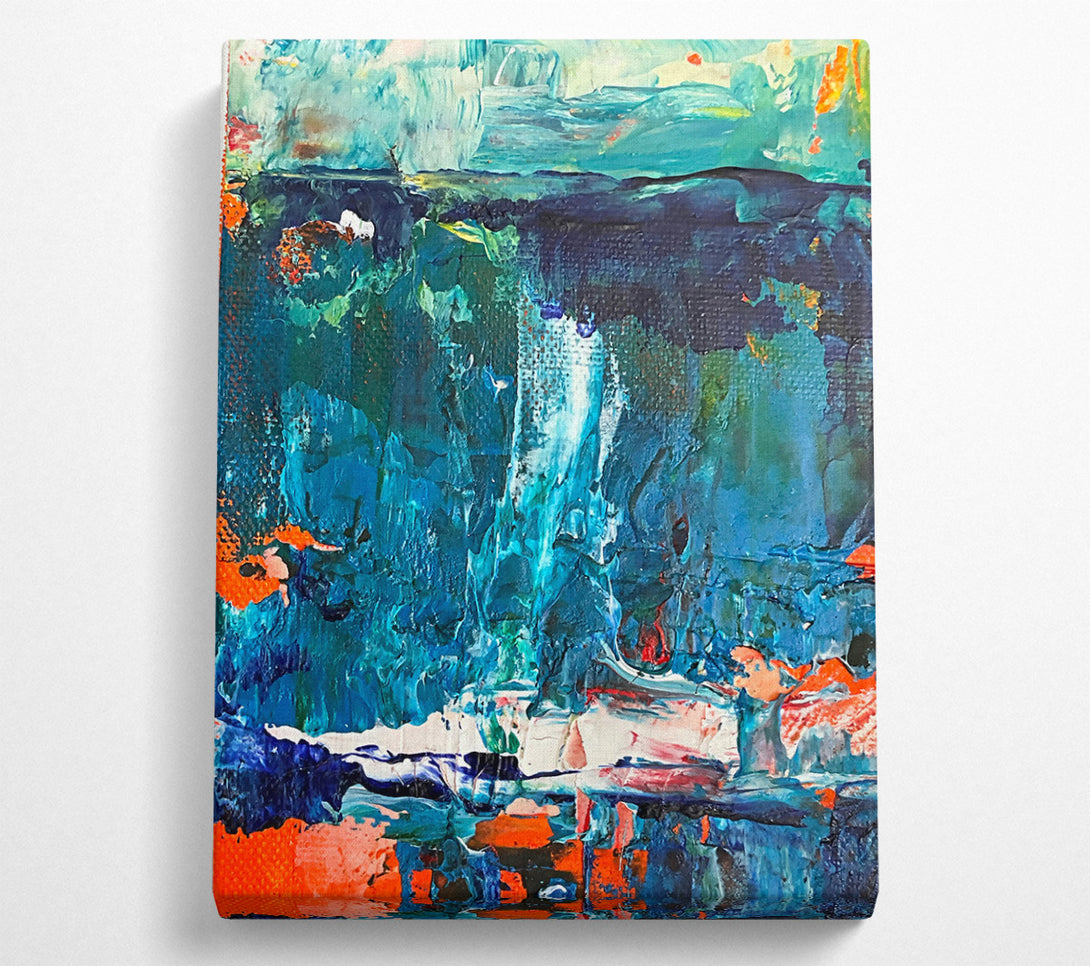  A Canvas Print of Teal Abstract Flow Canvas Art