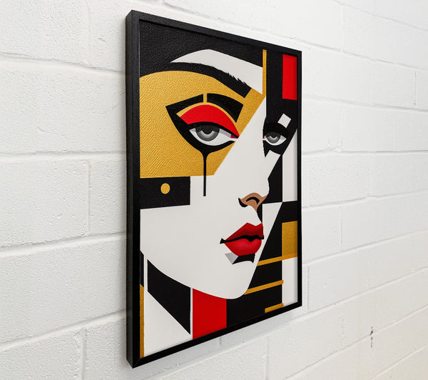 Crimson Geometric Portrait