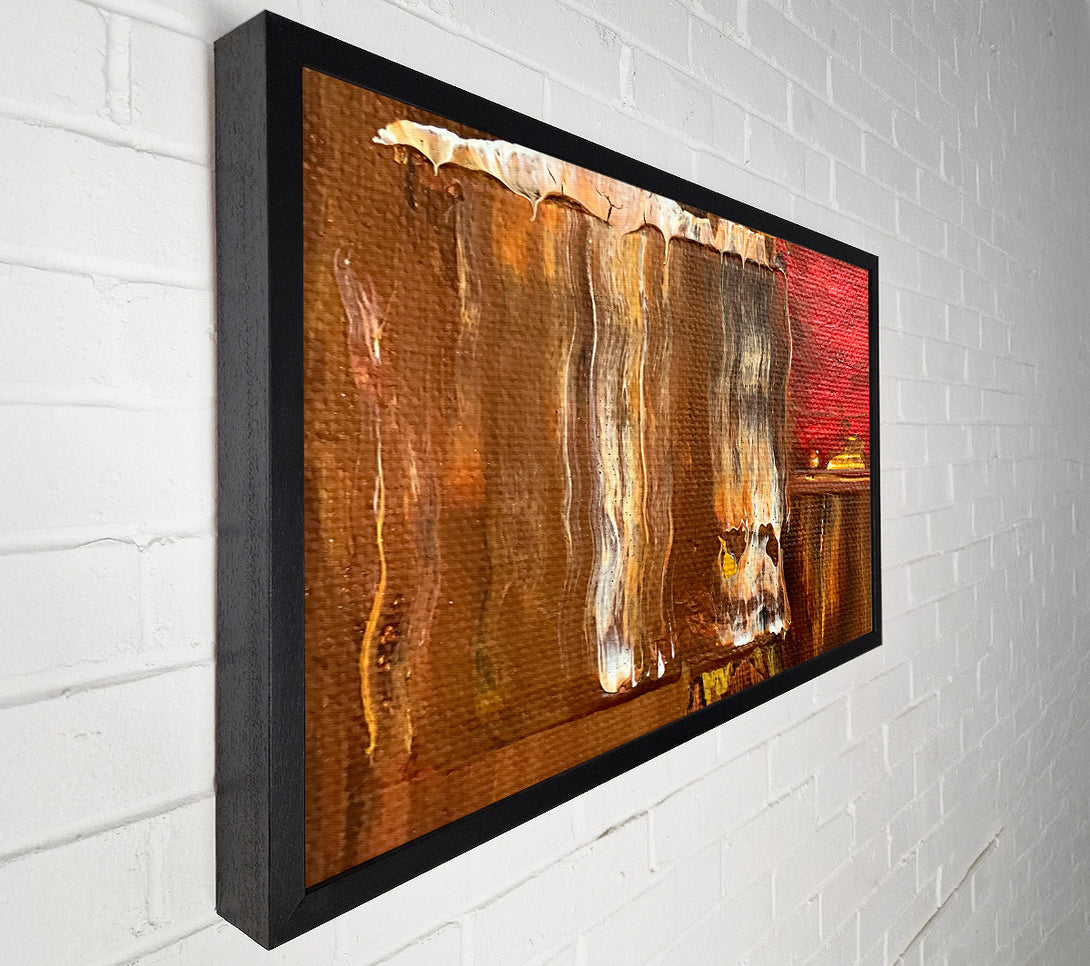  A Canvas Print of Golden Brown Drips Canvas Art