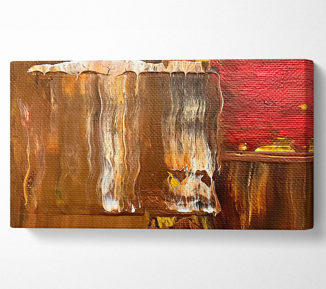  A Canvas Print of Golden Brown Drips Canvas Art