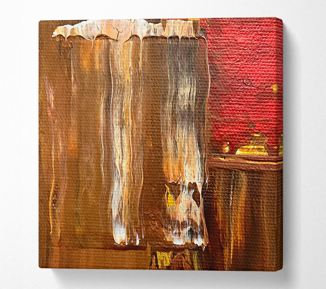  A Canvas Print of Golden Brown Drips Canvas Art