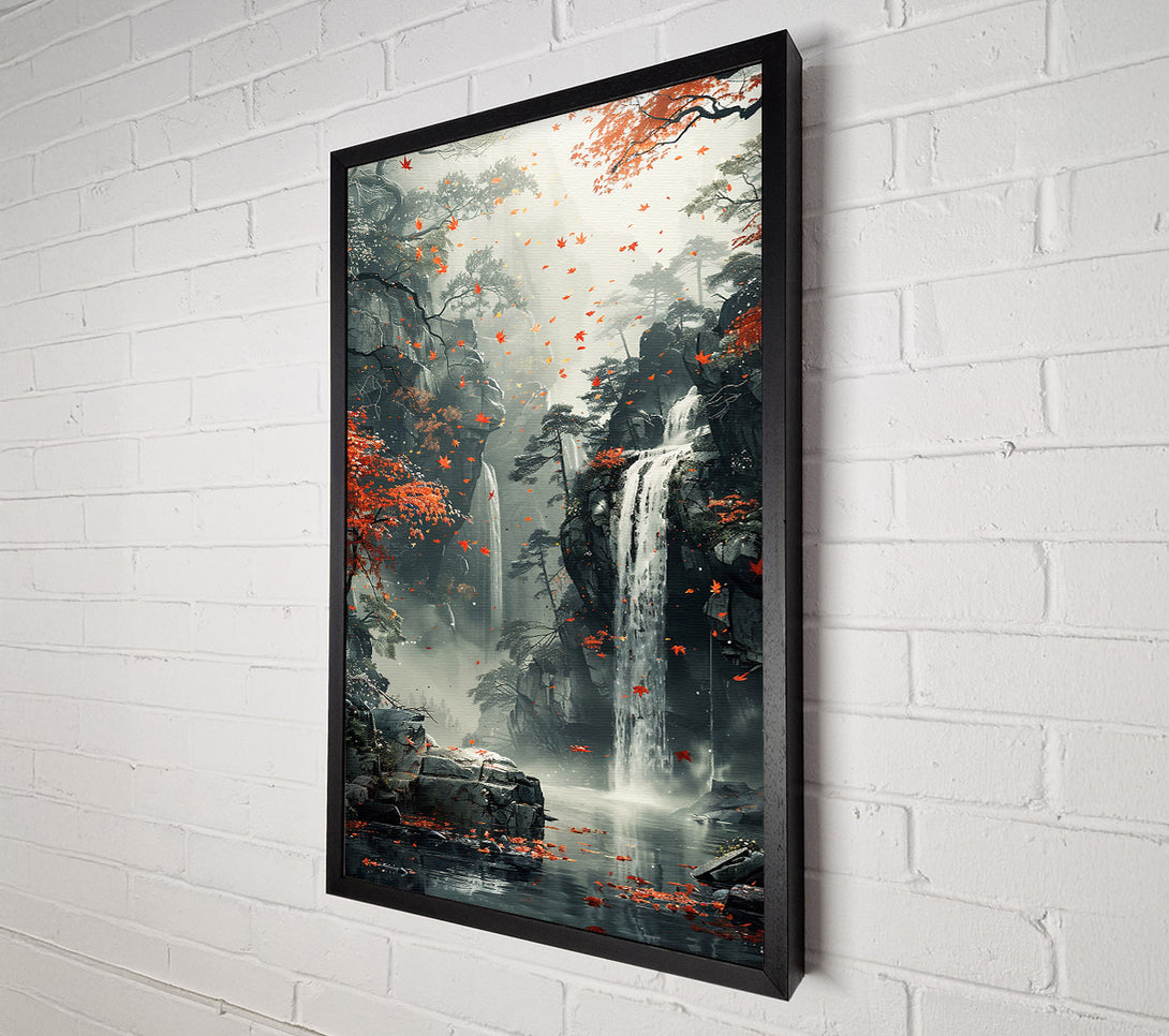  A Canvas Print of Crimson Waterfall Dreams Canvas Print