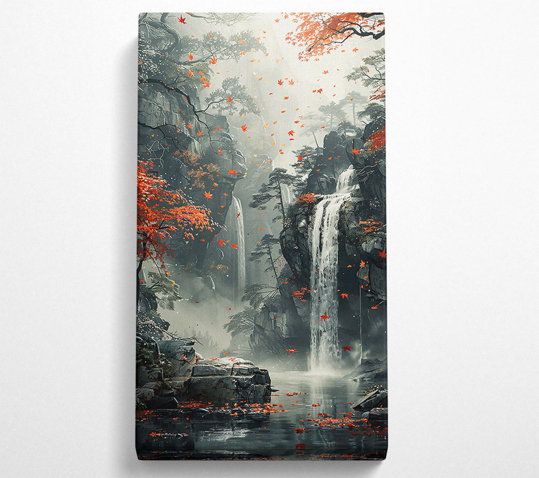  A Canvas Print of Crimson Waterfall Dreams Canvas Print