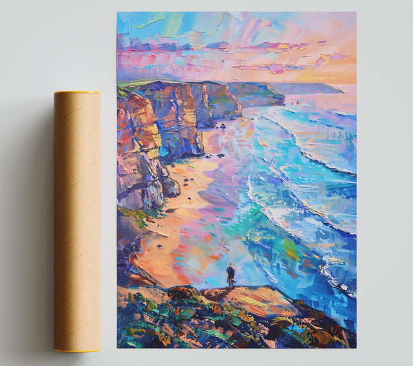 Blue Coastal Horizon Giclee Print