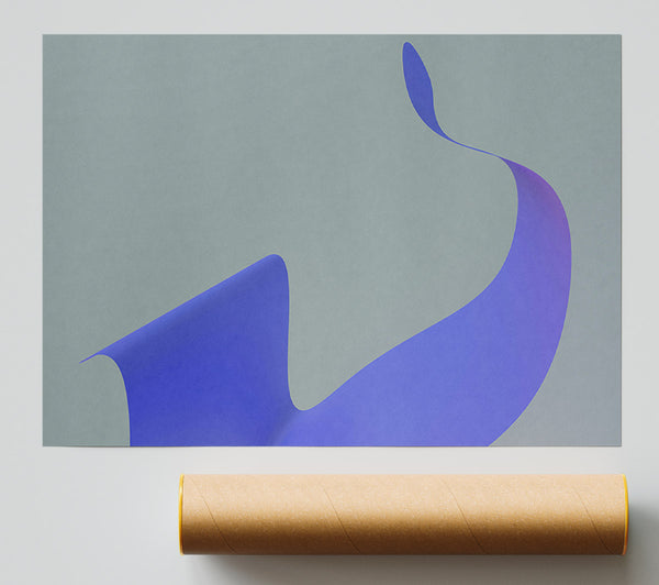 Blue Curving Form Poster