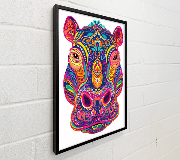 Pink Hippo Mandala
