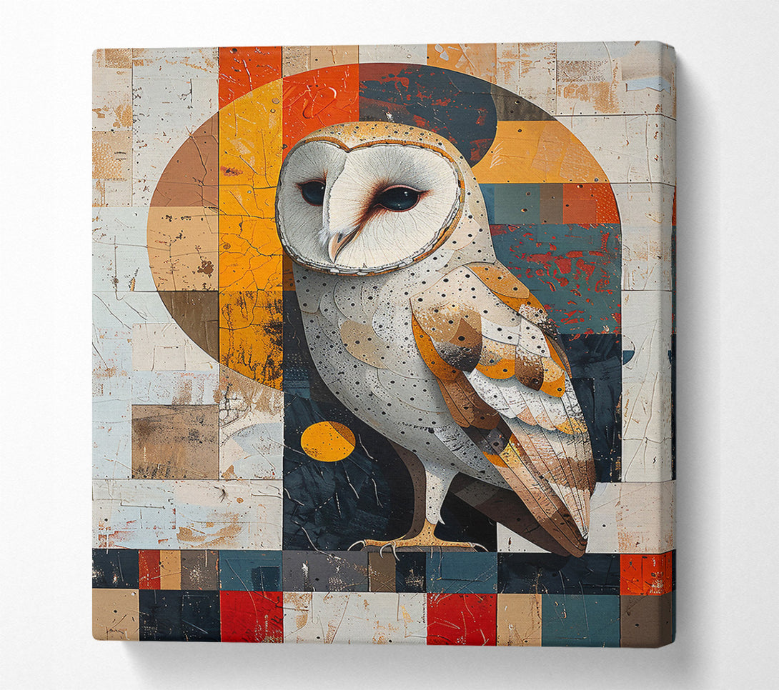  A Canvas Print of Golden Owl Mosaic Canvas Art