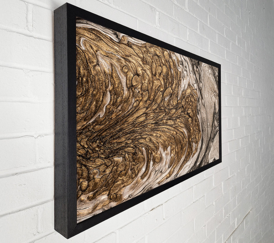  A Canvas Print of Golden Liquid Swirls Canvas Art